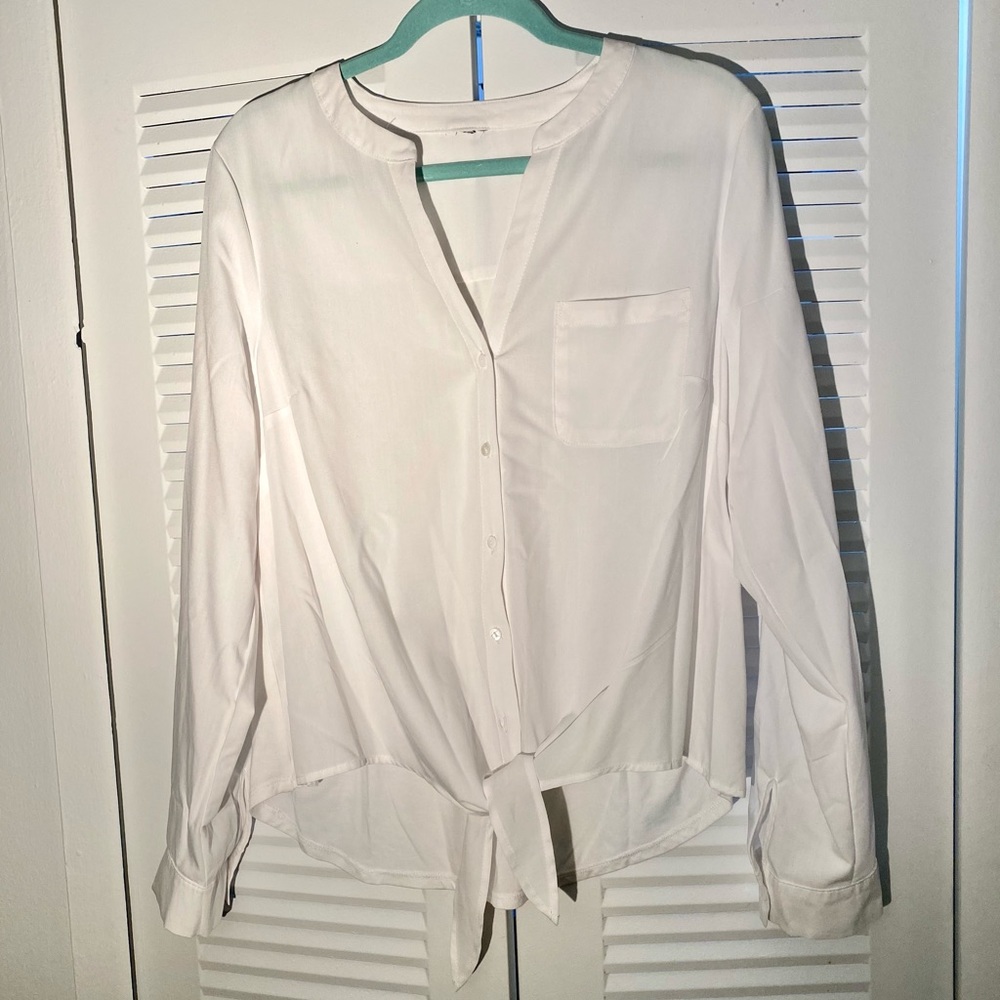 Front tie white shirt